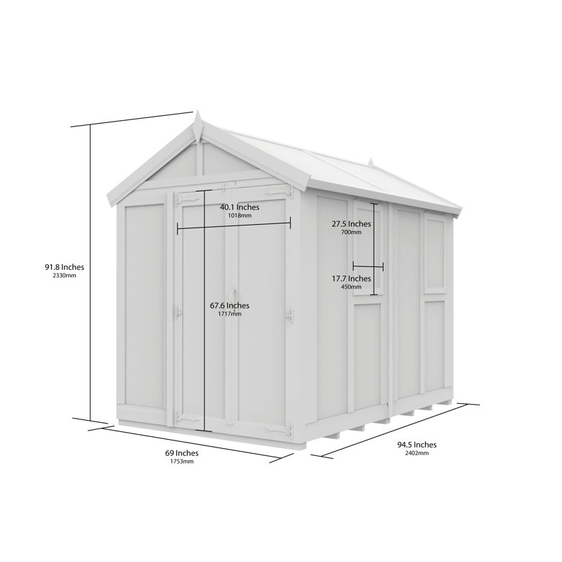 Total Sheds 6ft x 8ft Apex Glass Greenhouse - Horticultural Glass - Pressure Treated Timber - UK Manufactured
