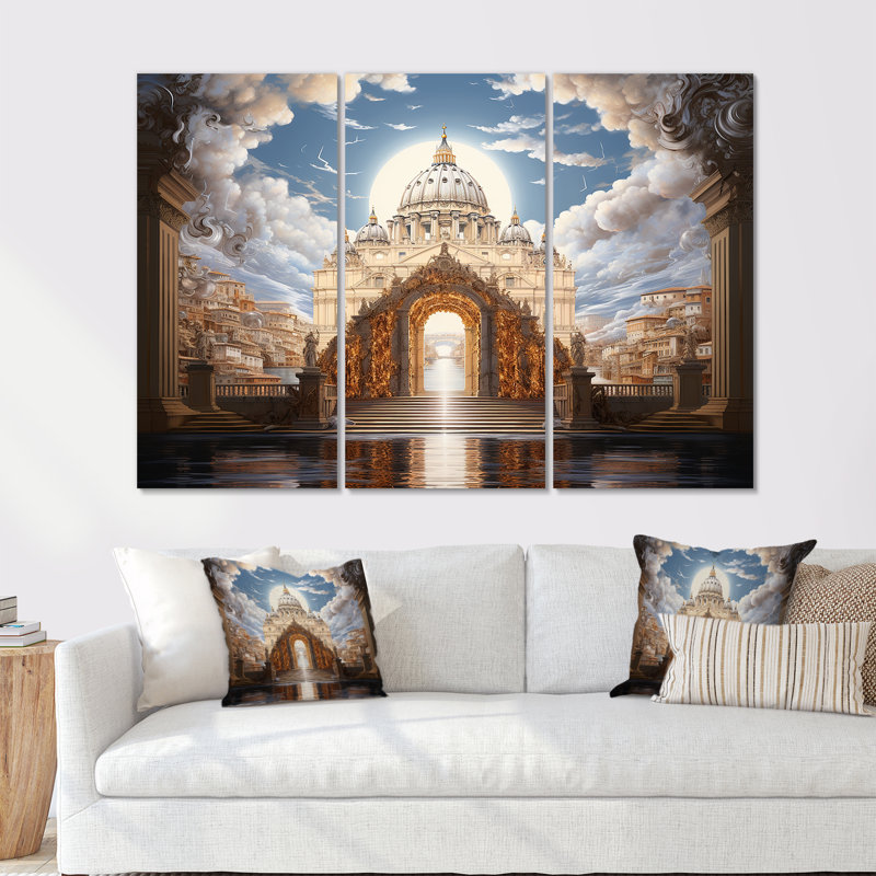 Ensemble de salon mural St. Peter's Pearly Gates I - Christianity, Toile tendue, H 40 po x l 60 po x P 1 po