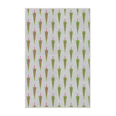 Tapis vert/orange/mauve à motifs