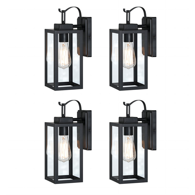 Applique murale d'extérieur avec finition noire, H 13,75 po x l 5 po x P 6,6 po