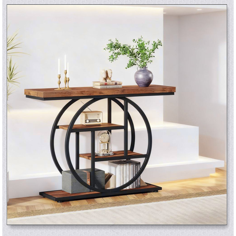 Table console 41,3 po, Brun / Noir