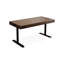 Bureau rectangulaire en bois massif foncé avec 2 tiroirs-130139250