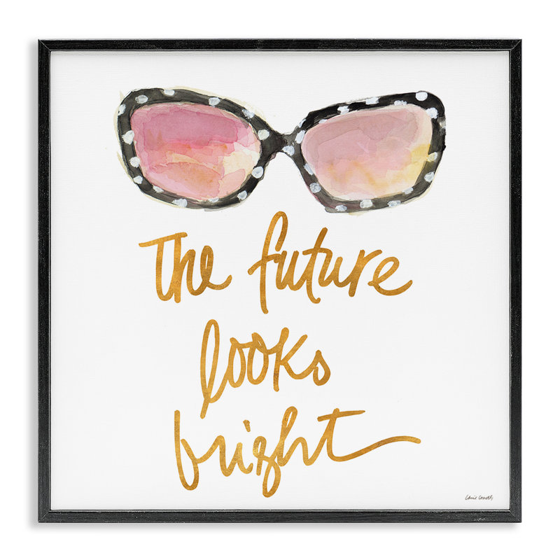 Future Looks Bright  Giclee Art by Lanie Loreth, 12" H x 12" W, Midnight Black Framed Giclee