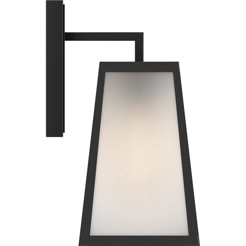 Applique murale d'extérieur 1 lumière en forme de cloche noire en verre givré