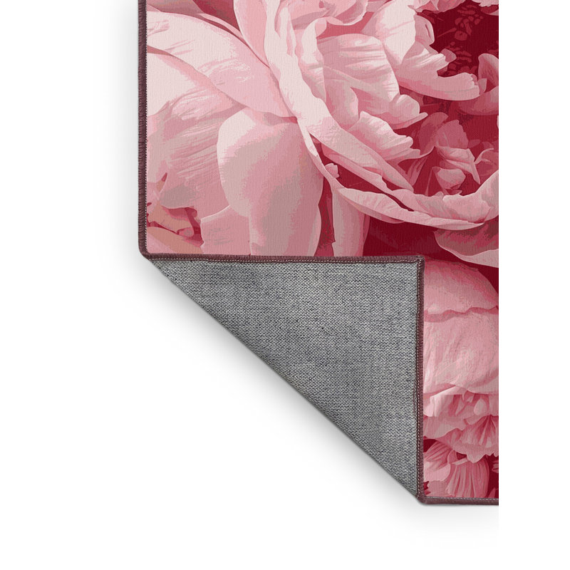 Tapis abstrait moderne et contemporain de Pâques lavable à la machine en rose - reliure rose, 7 x 10