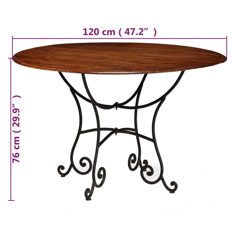 Warrensville Dining Table Set Solid Acacia Wood, H76 x L120 x W120cm