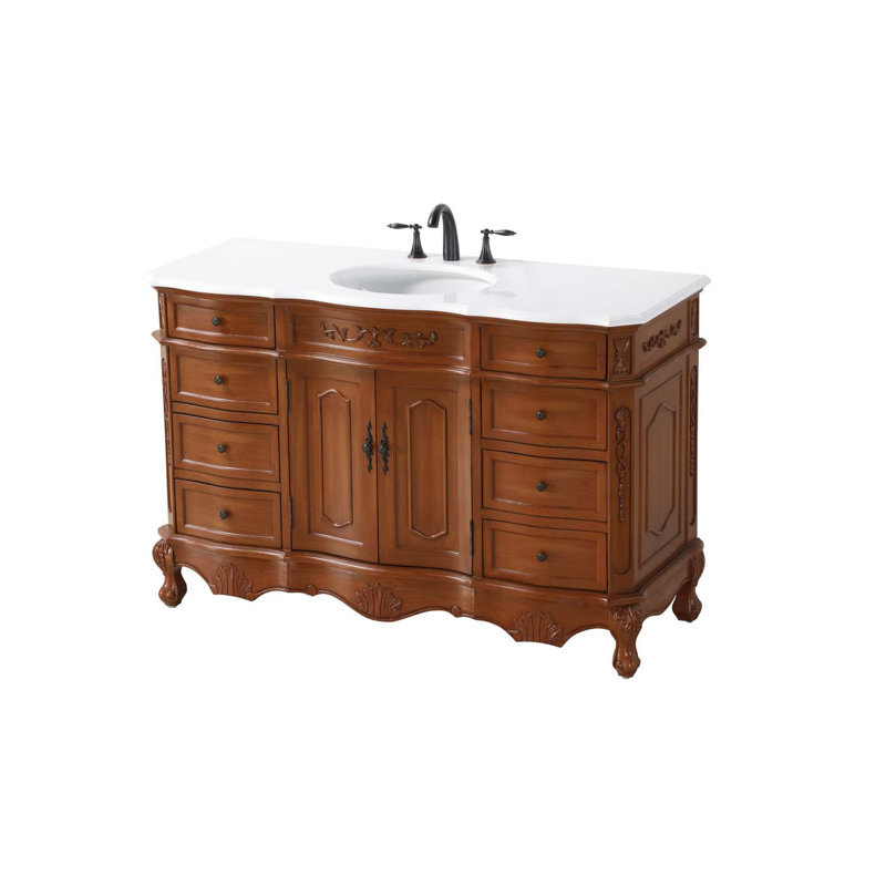 Meuble-lavabo simple 54 po en teck, Teck