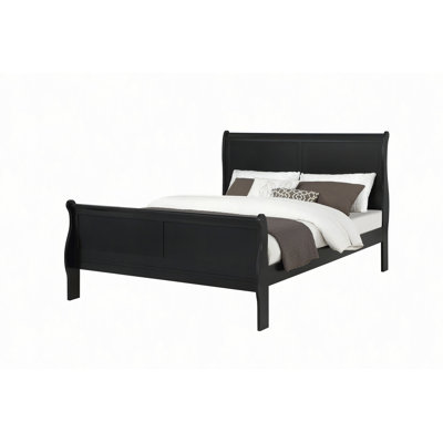 Louis Phillipe Panel Sleigh Bed Solid Wood Wooden Bedroom Furniture