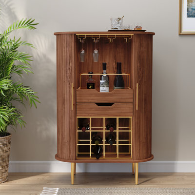 Bar à vin moderne avec porte-verres et tiroir de rangement