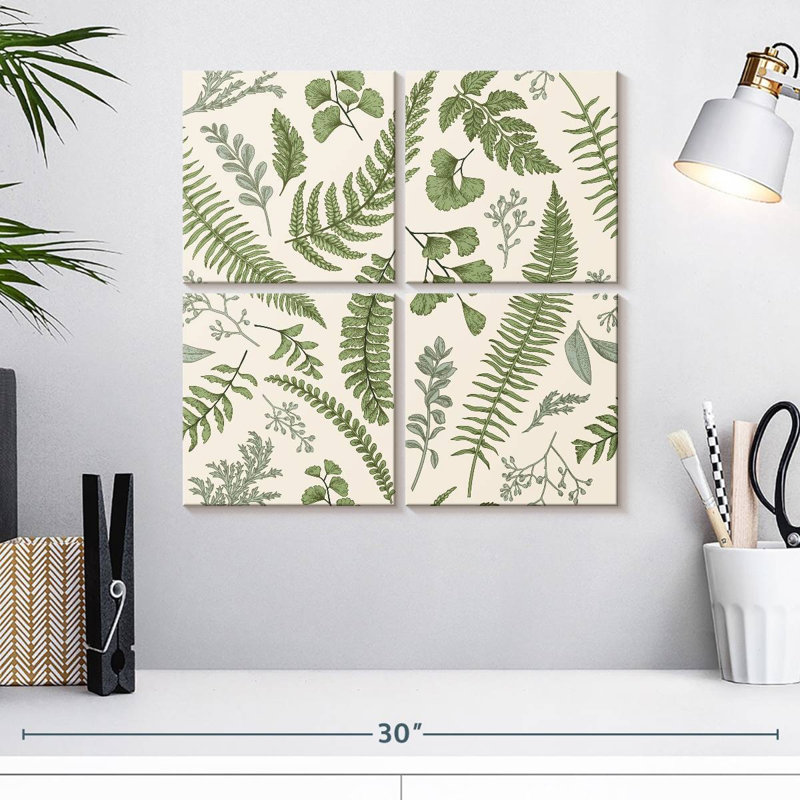 Motif de feuilles de plantes Harnek, H 18 po x l 18 po