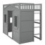 Lit mezzanine simple avec échelle - gris-483134881
