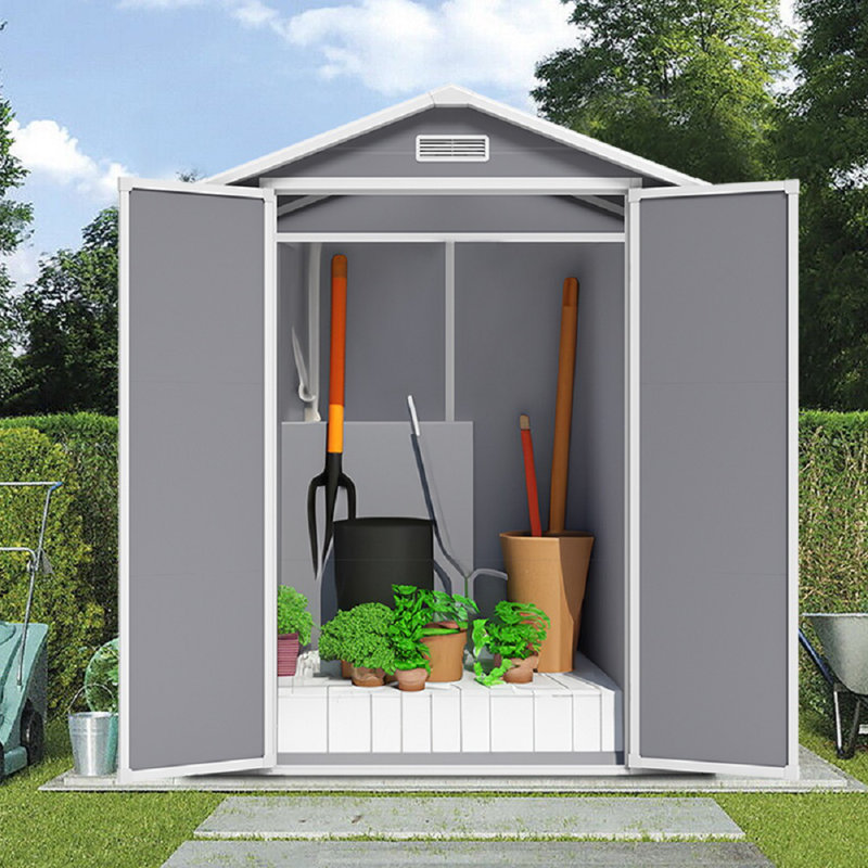 Aryia 15 ft. W x 11 ft. D Plastic Apex Tool Shed