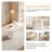 62.99" Modern Oval Cream White Dining Table Set with 6 Chairs for Kitchen, Bar, Living Room-1839975303-1839975306