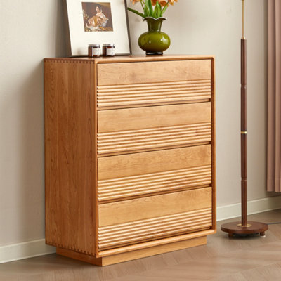 Simple Style Cherry Wood Entry Cabinet Solid Wood Accent Chest