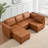 5-Piece Modern Upholstered Sectional Sofa-1334258794-1334258795