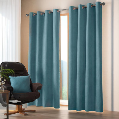 Nalaiyah Velvet Chenille Eyelet Room Darkening Curtains