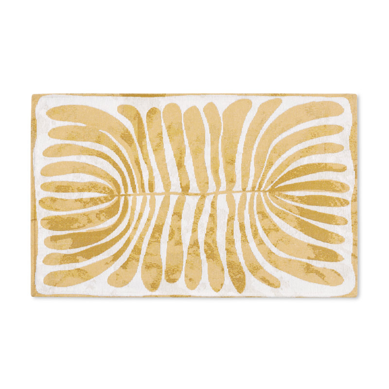 TOWN & COUNTRY Luxe Livie Matisse Cutout Everwash Non-Slip Backing Washable Multi-Use Kitchen Mat, Gold