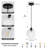 1-Light Textured Glass Dimmable Adjustable Pendant Light