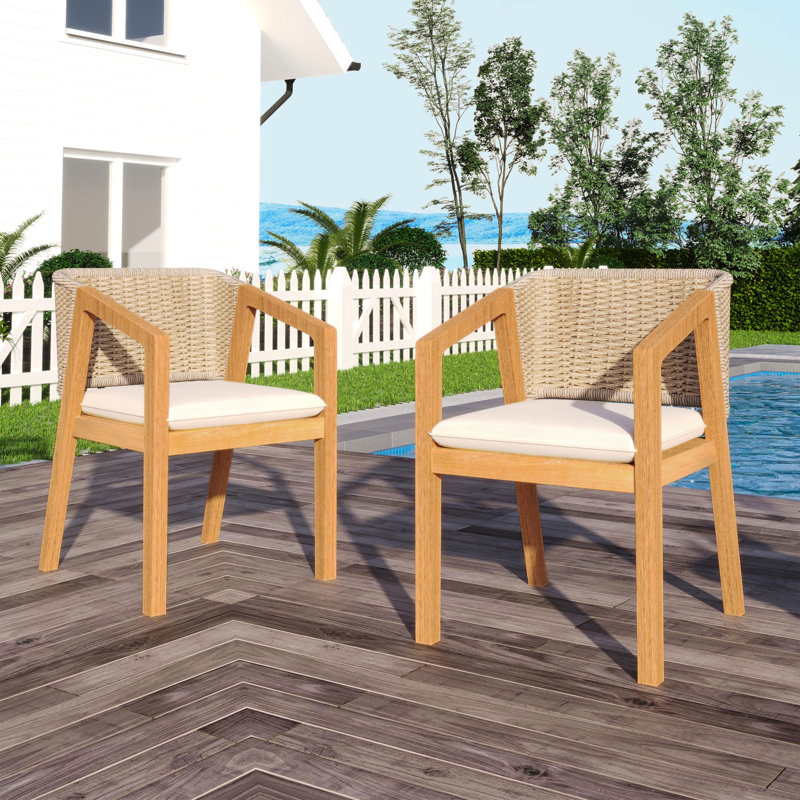 Chaise de salle à manger de 2 personnes en bois avec coussin de siège confortable et sangle de fixation