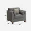 Chaise en lin gris anthracite Laurissa avec 3 coussins