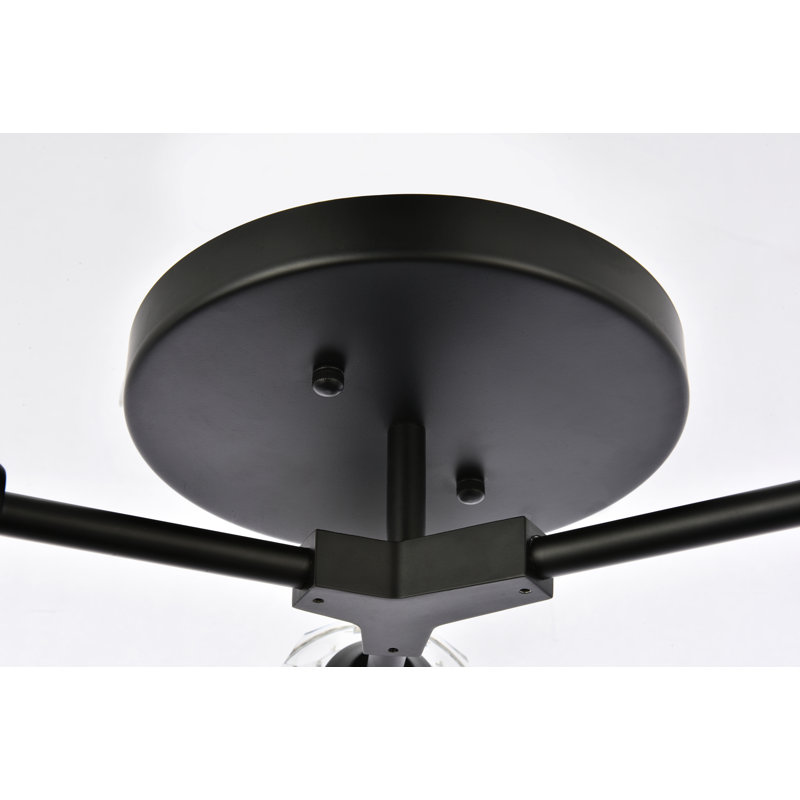 Crystal Flush Mount, Black
