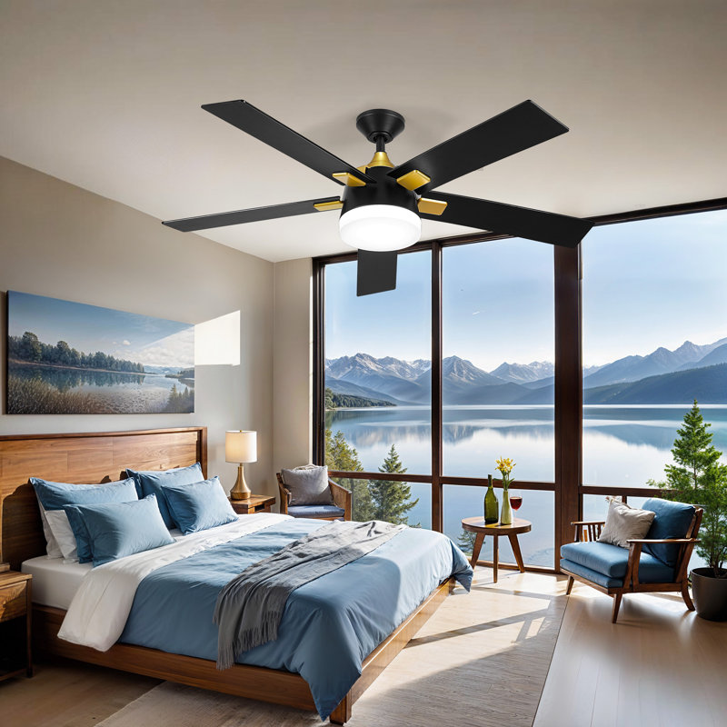 Ventilateur de plafond 52 po avec lumières DEL Lakyndra