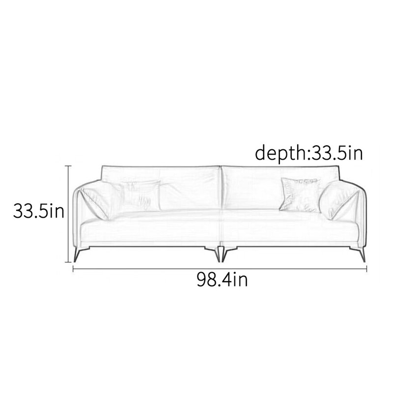 Nikol, H 33,5 po x l 98,4 po x P 33,5 po