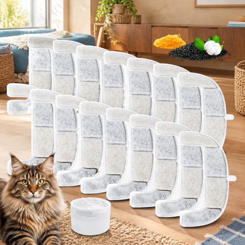 Ensemble de 16 filtres de rechange pour fontaines à eau compatibles de 2 L/67 oz.