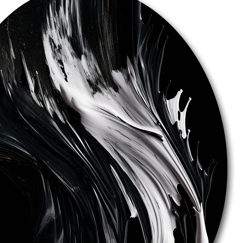Exploration des profondeurs du marbre noir VI, H 36 po x l 36 po x P 1 po