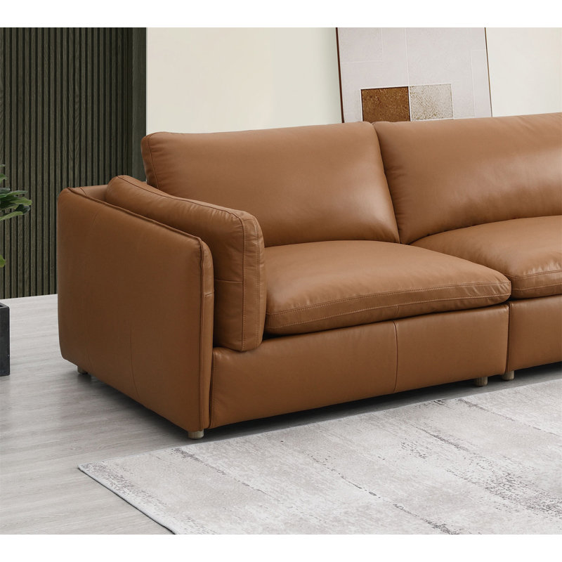 Canapé modulaire en cuir 5 pièces Brighton