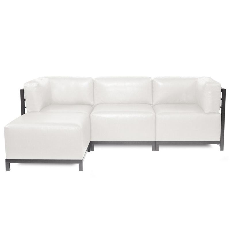 Fauteuil de chambre Woodsen, Titane, Simili cuir blanc