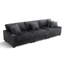 3 - Piece Upholstered Grey Faux Rabbit Fur Flannel Modular Sectional Sofa with Armrests & Throw Pillows-17369589