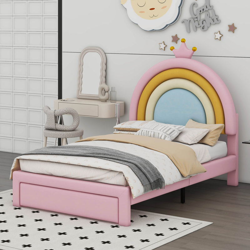 Lit plateforme tapissier Areeza, Lit simple