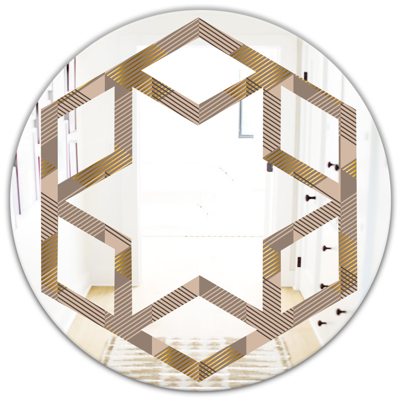 Miroir mural Glam, H 23,6 po x l 23,6 po, Étoile hexagonale carrée VI