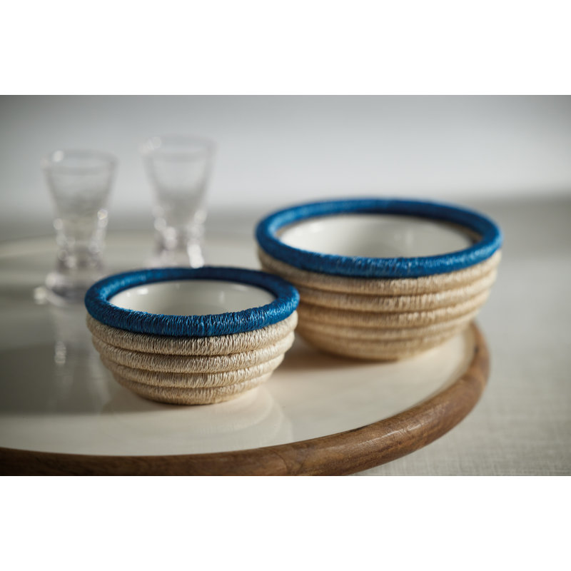 Desserte à condiments Matéria, Beige/bleu, H 2,5 po x l 5,25 po x L 5,25 po