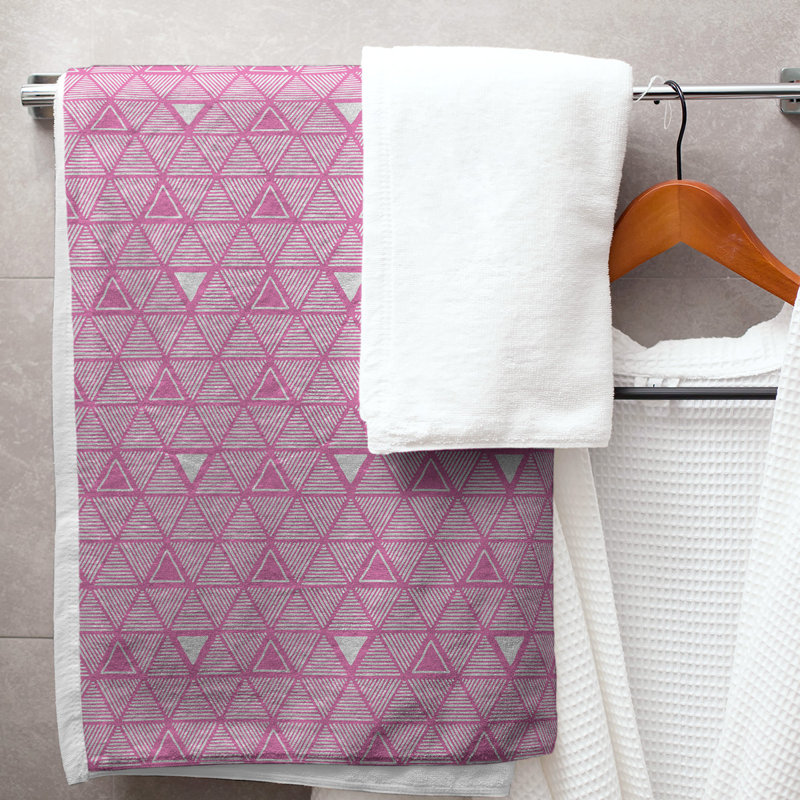 Serviette de bain Classic, Rose / blanc