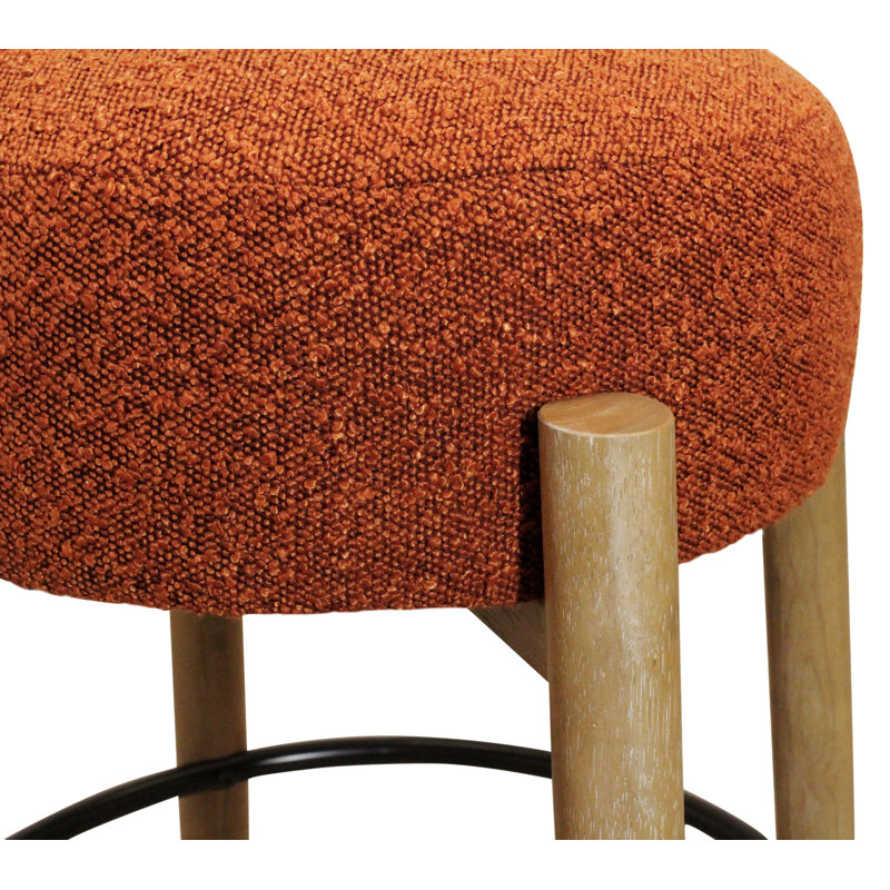 Ensemble de table de bar 36 po avec 2 tabourets de bar en tissu rouille Jaden