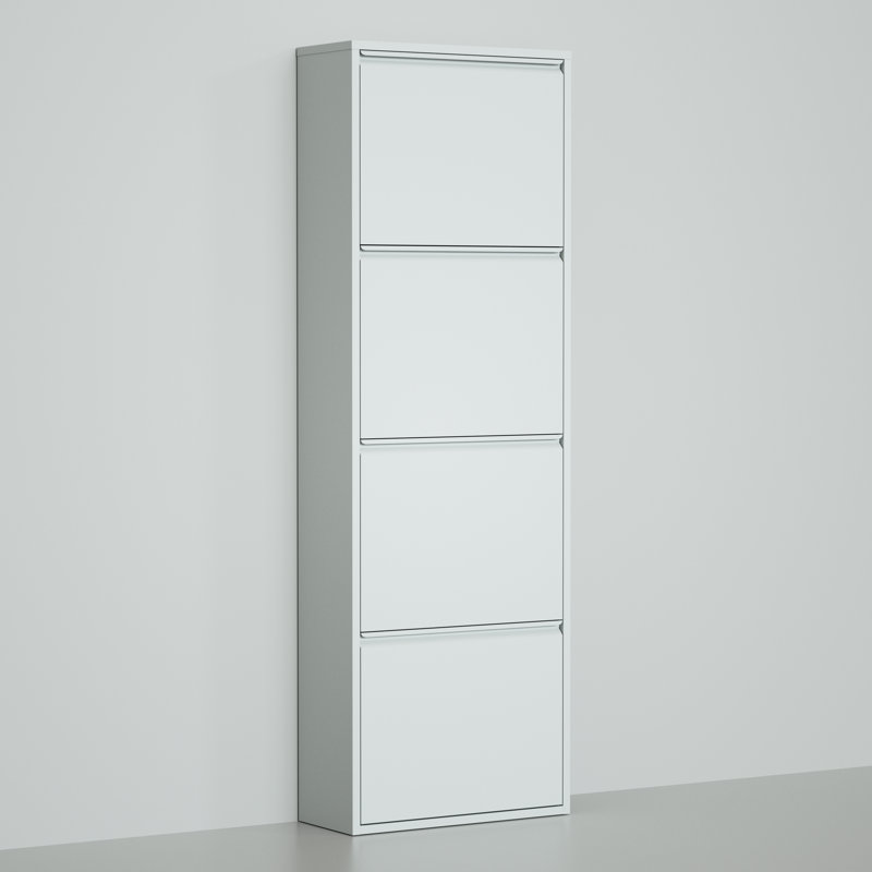 8 Pair Shoe Storage Cabinet, Gray