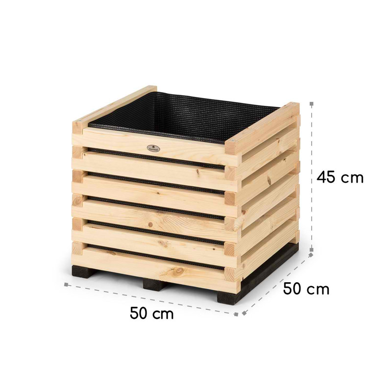 Wood Raised Garden Bed, 45cm H x 50cm W x 50cm D