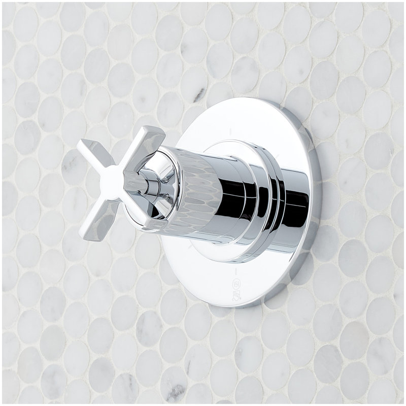 Vassor Pressure Balance Shower System with Slide Bar and Hand Shower - Brushed Gold, Chrome