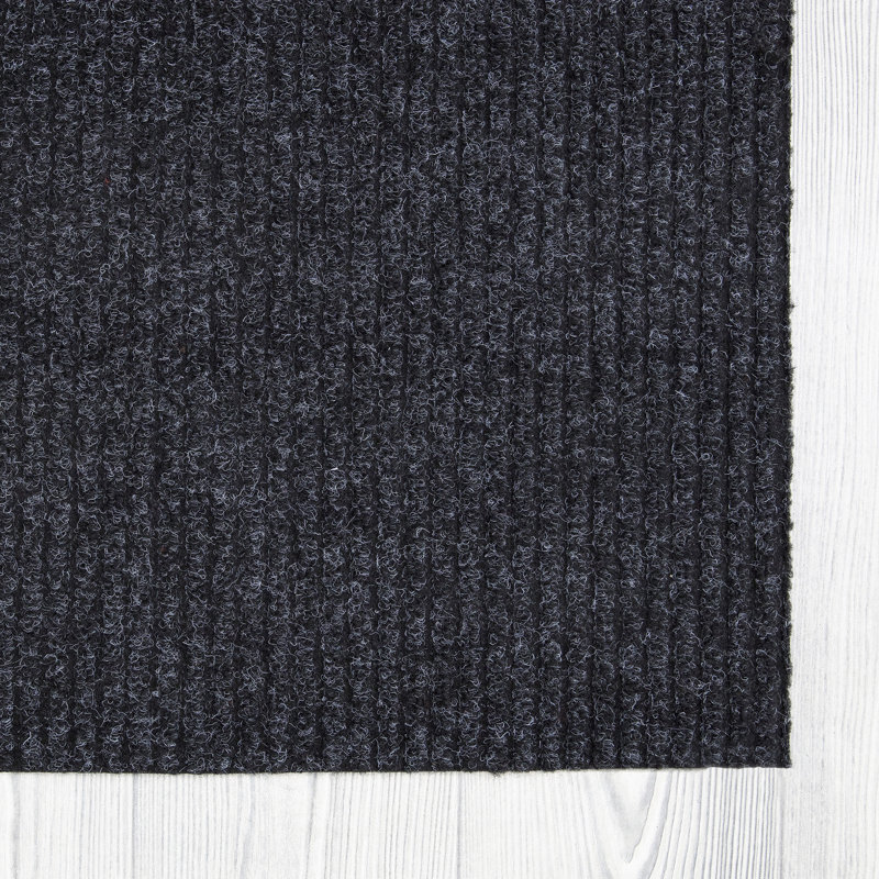 Black Non-Slip Synthetic Hallway Runner Rug, 2'7" x 9'10"