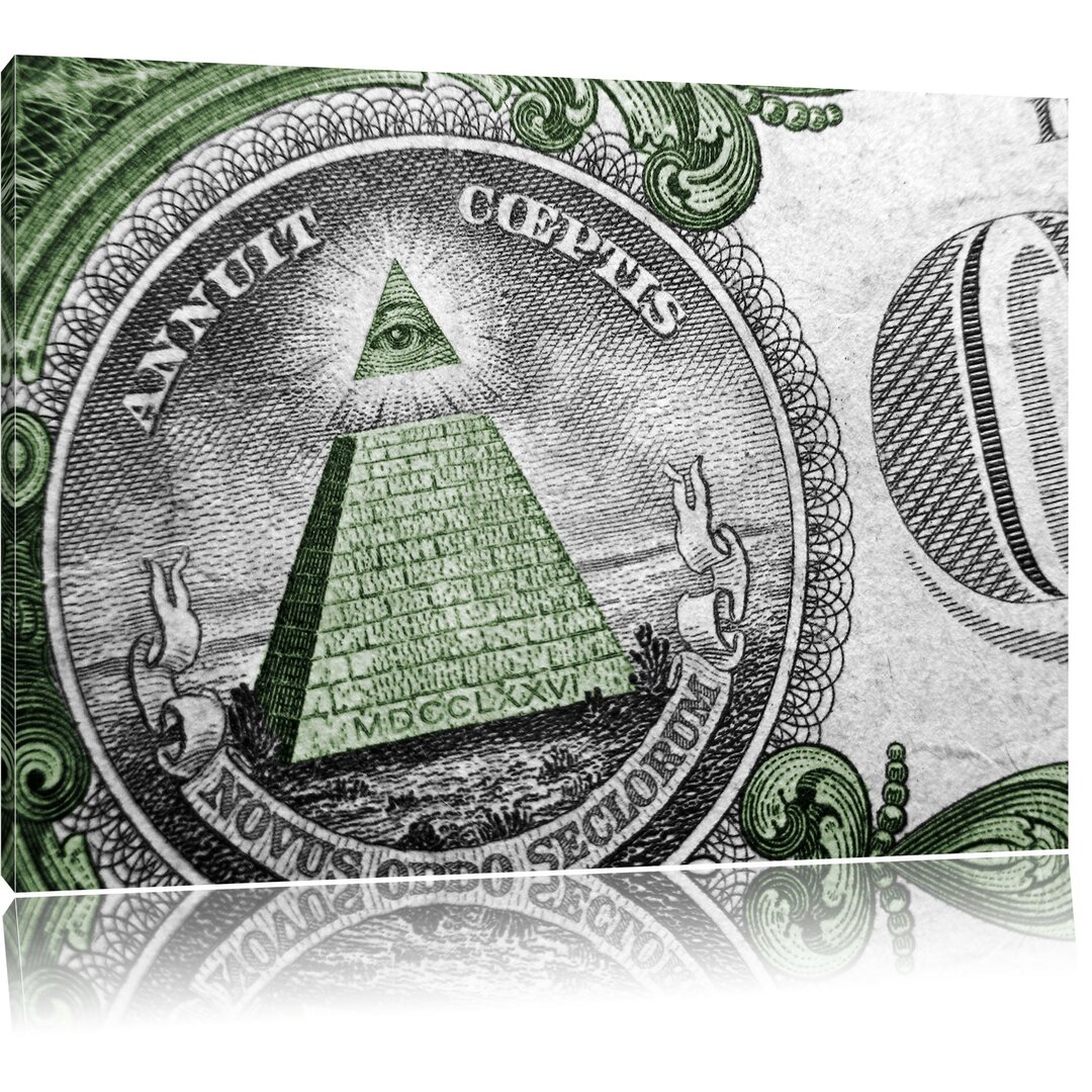 Leinwandbild Illuminaten-Pyramide Dollar