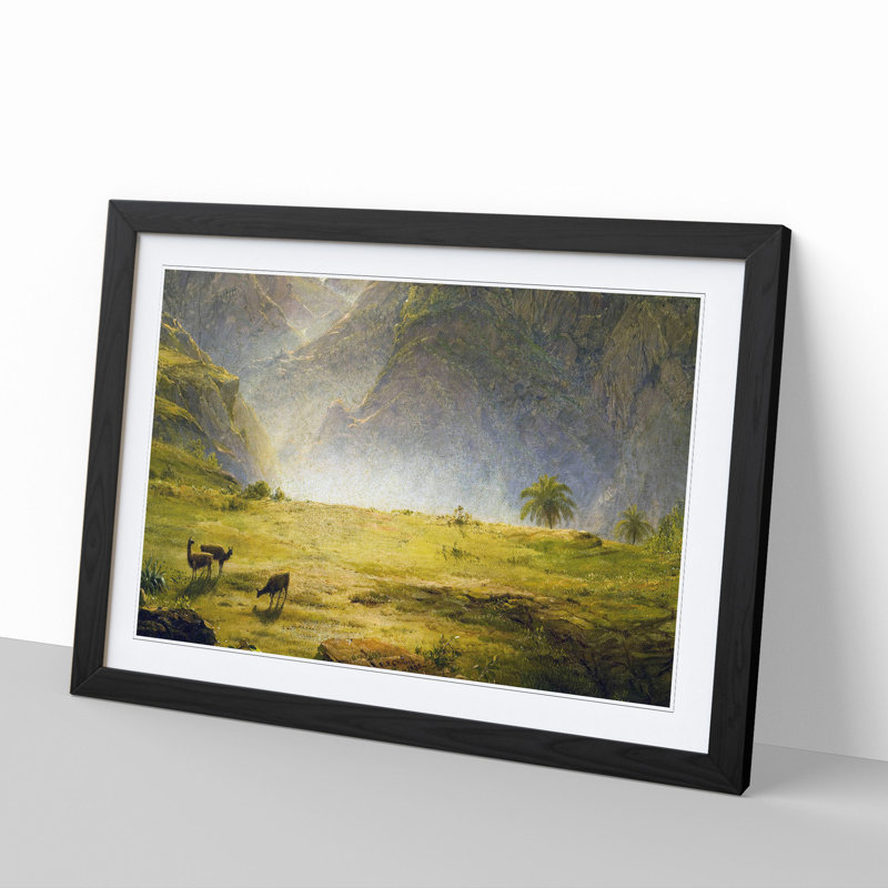 The Andes of Ecuador by Frederic Edwin Church - Picture Frame Painting, Black, 27cm H x 36cm W x 2cm D