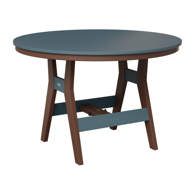 Berlin Gardens Harbor 60″ Round Counter Height Table, Slate, Chocolate Brown, 35.5" H x 48" W x 48" D
