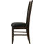 2 chaises d'appoint en cappuccino 2 pièces - siège rembourré noir, style salle à manger rembourré, dossier