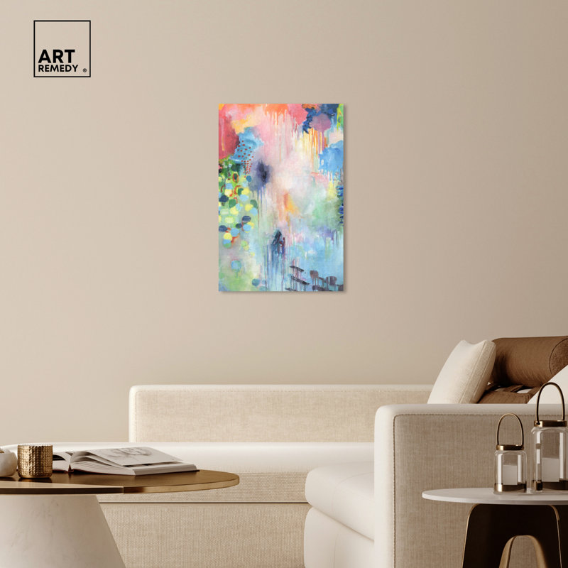 Doll Memories Fun Papers II Colourful Abstract Wall Art by Art Remedy, 36" H x 24" W, Wrapped Canvas