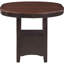 Table au fini châtaigne, extensible, structure élégante, aspect bois naturel, table à manger 4 personnes, brun moyen, piètement stable, 4 places assises