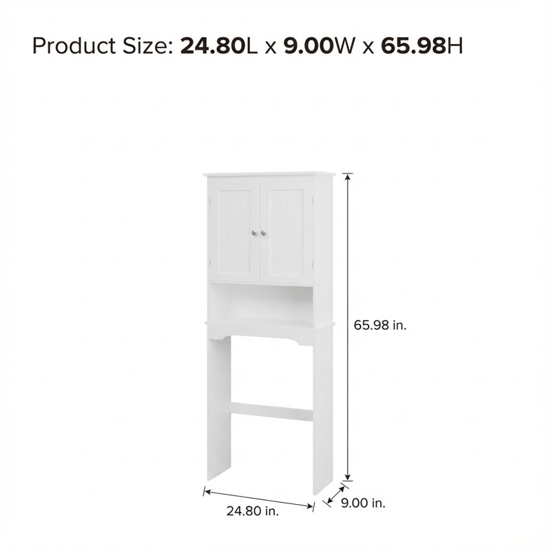 Space-Saving Over-The-Toilet Storage Cabinet Organizer Shelf with Adjustable Shelving