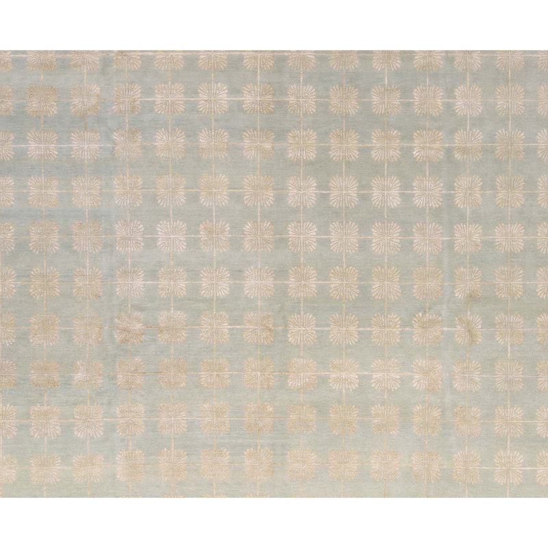 Windsom Geometric Area Rug in Light Green, Rectangle 9'2" x 11'11"