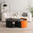 Nesting Coffee Table, Round Nesting Tables And End Tables For Small Space, Modern Side Tables With Extendable Sliding Tabletop For Living Room-1038901905